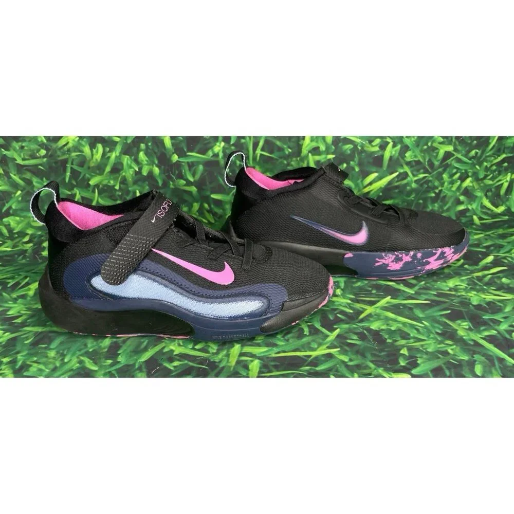 Nike IsoFly Kids Basketball Shoes Sneakers Size 13C Black Blue Pink FQ7670-003